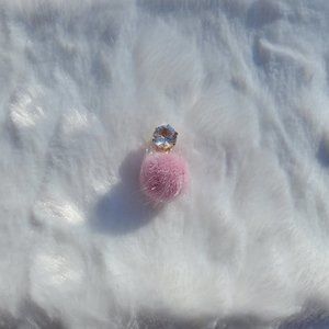 Pink Jeweled Ball Earrings